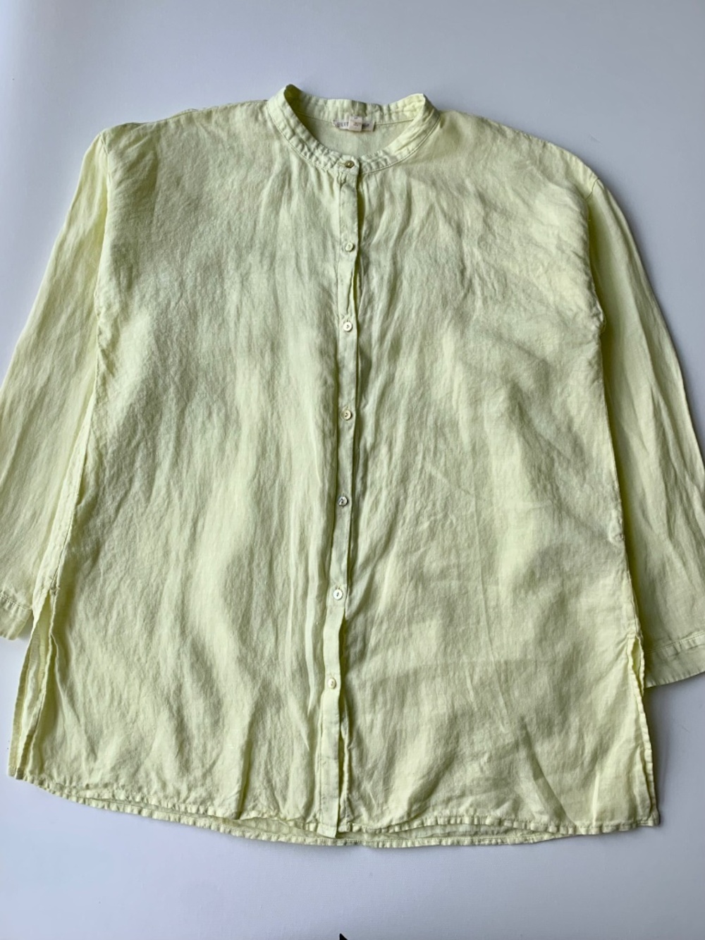 Eileen Fisher 100% Organic Linen Blouse size S Button down - Picture 5 of 9